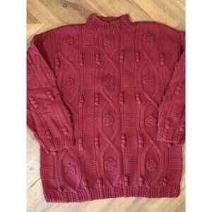Vintage 90s Grandmacore 3D Knit Wool Sweater Northern Isles Knit Textured Jumper